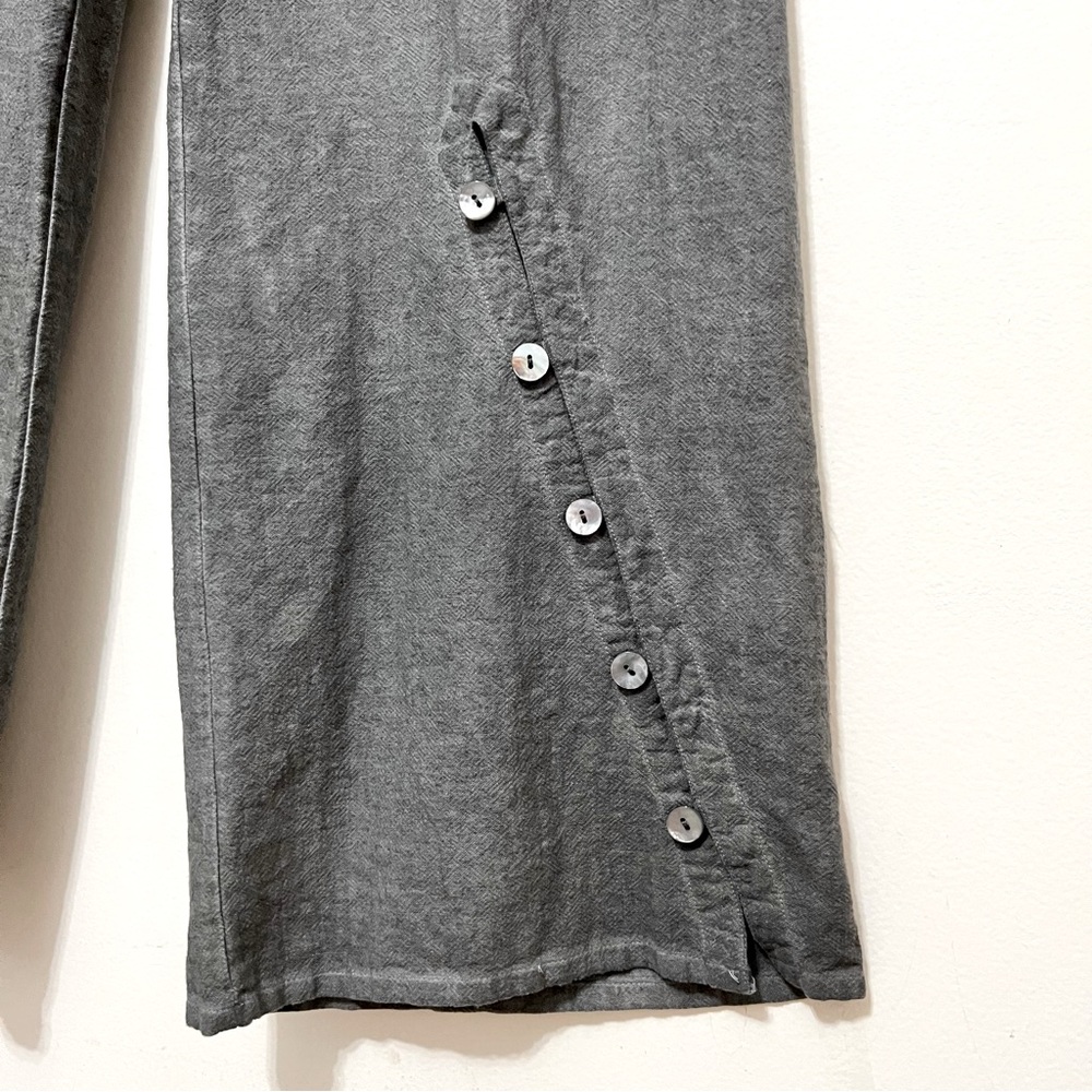 Soft Surroundings Gray Cotton Pants Resortwear Chic Loungy Coastal Grandmother - Picture 4 of 9